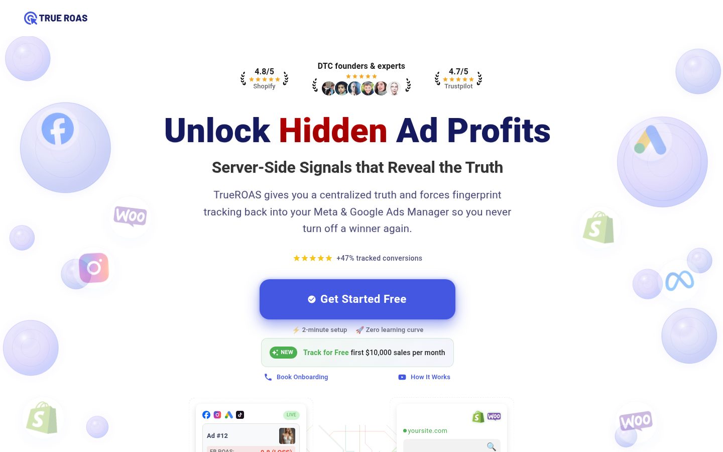 TrueROAS Homepage