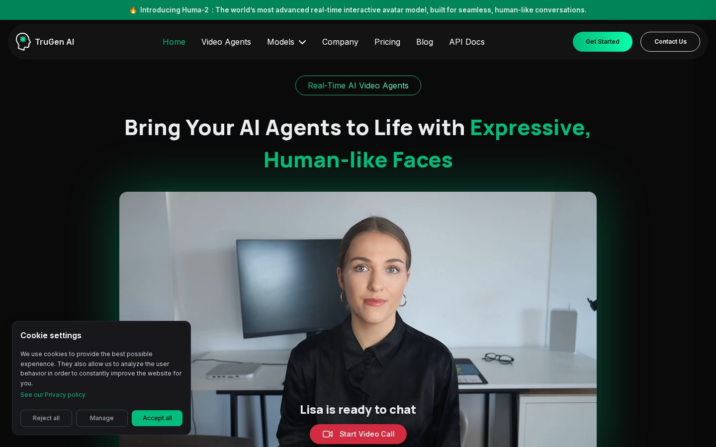 TruGen AI Homepage