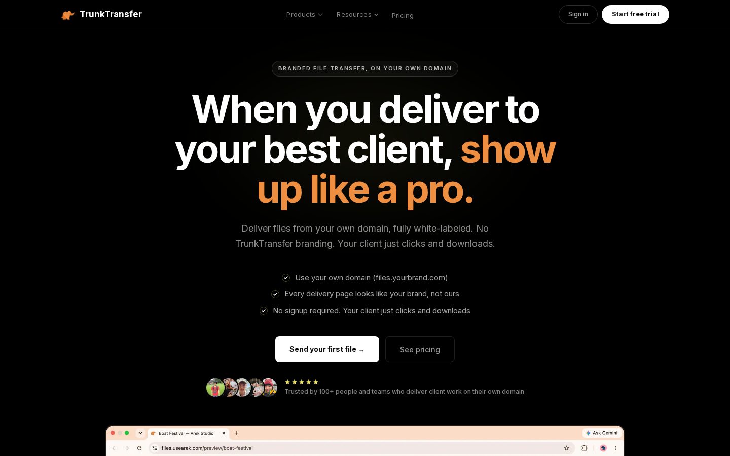 TrunkTransfer Homepage