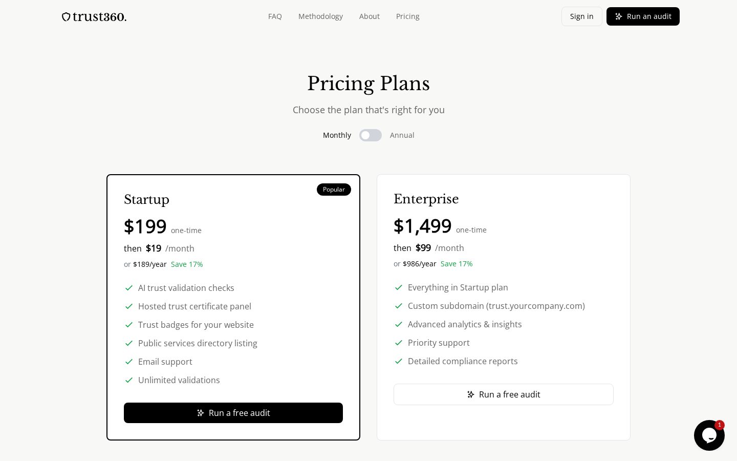 Trust360 Pricing