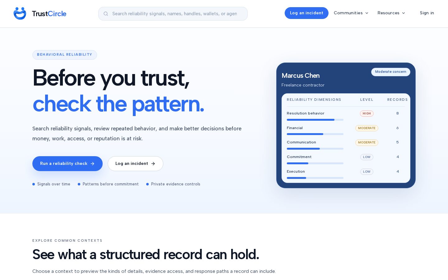 TrustCircle Homepage