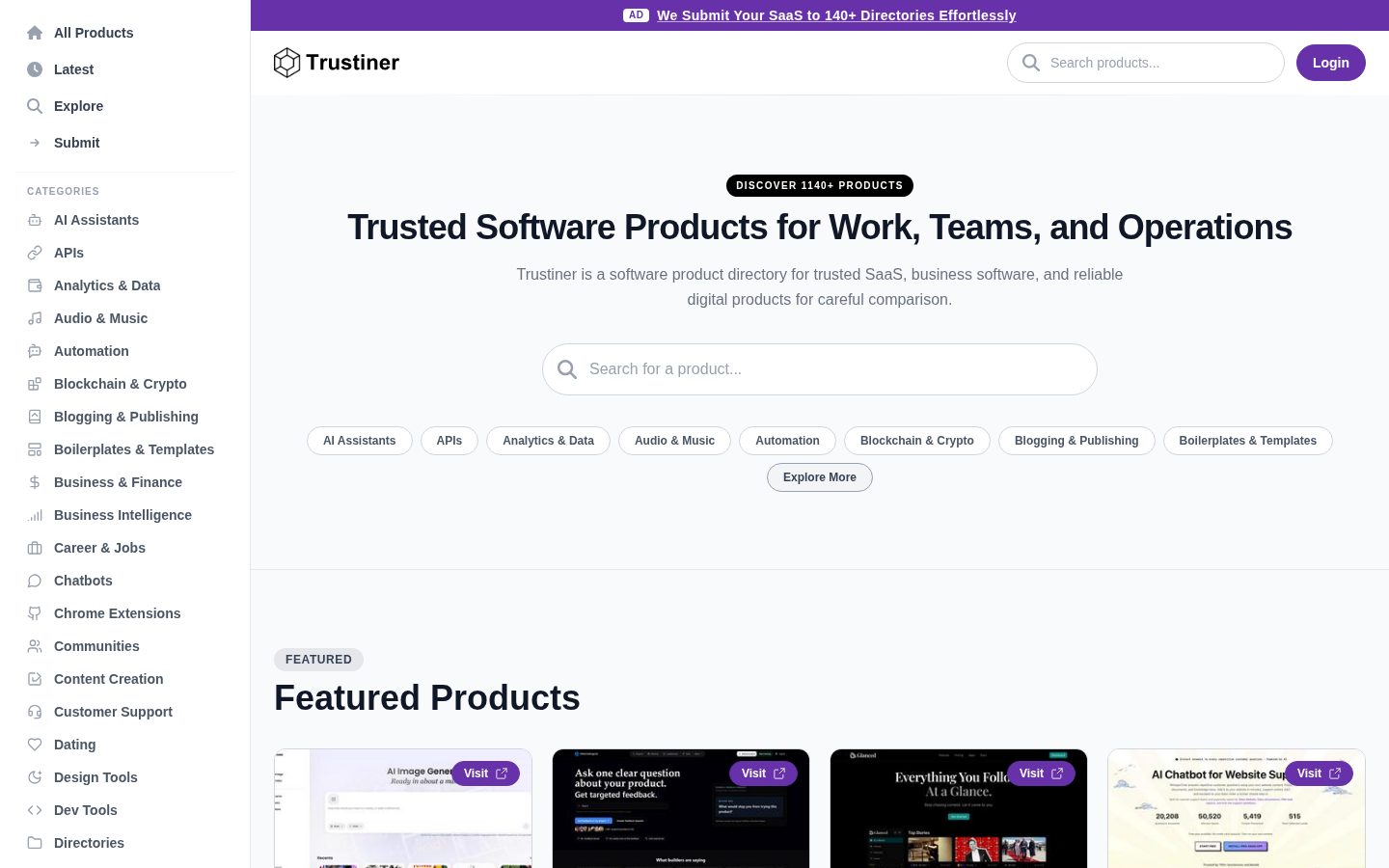 Trustiner Homepage