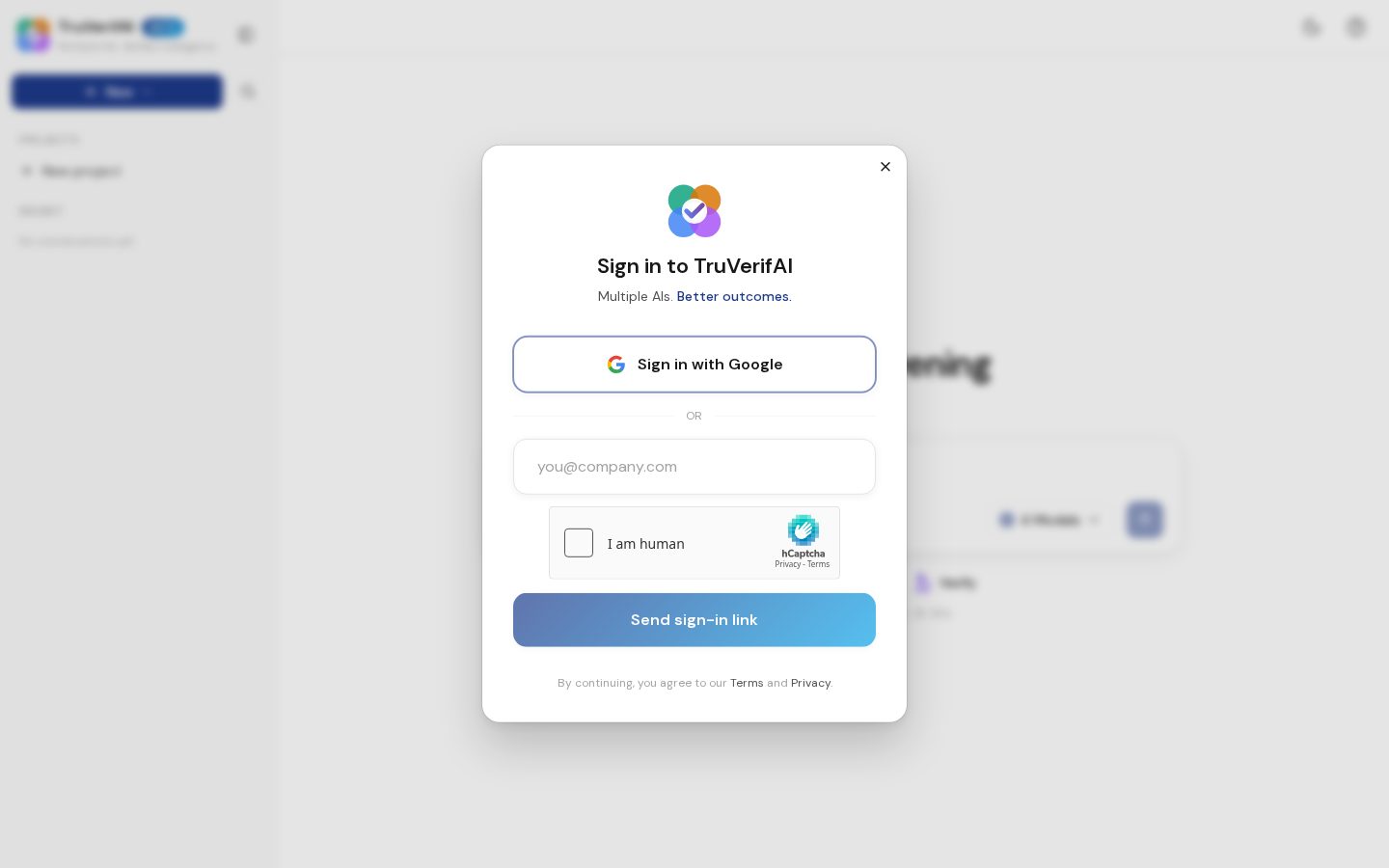 TruVerifAI Homepage