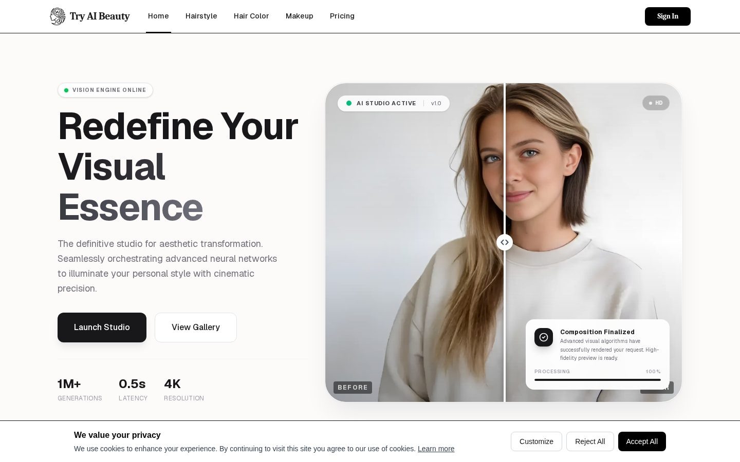 Try AI Beauty Homepage