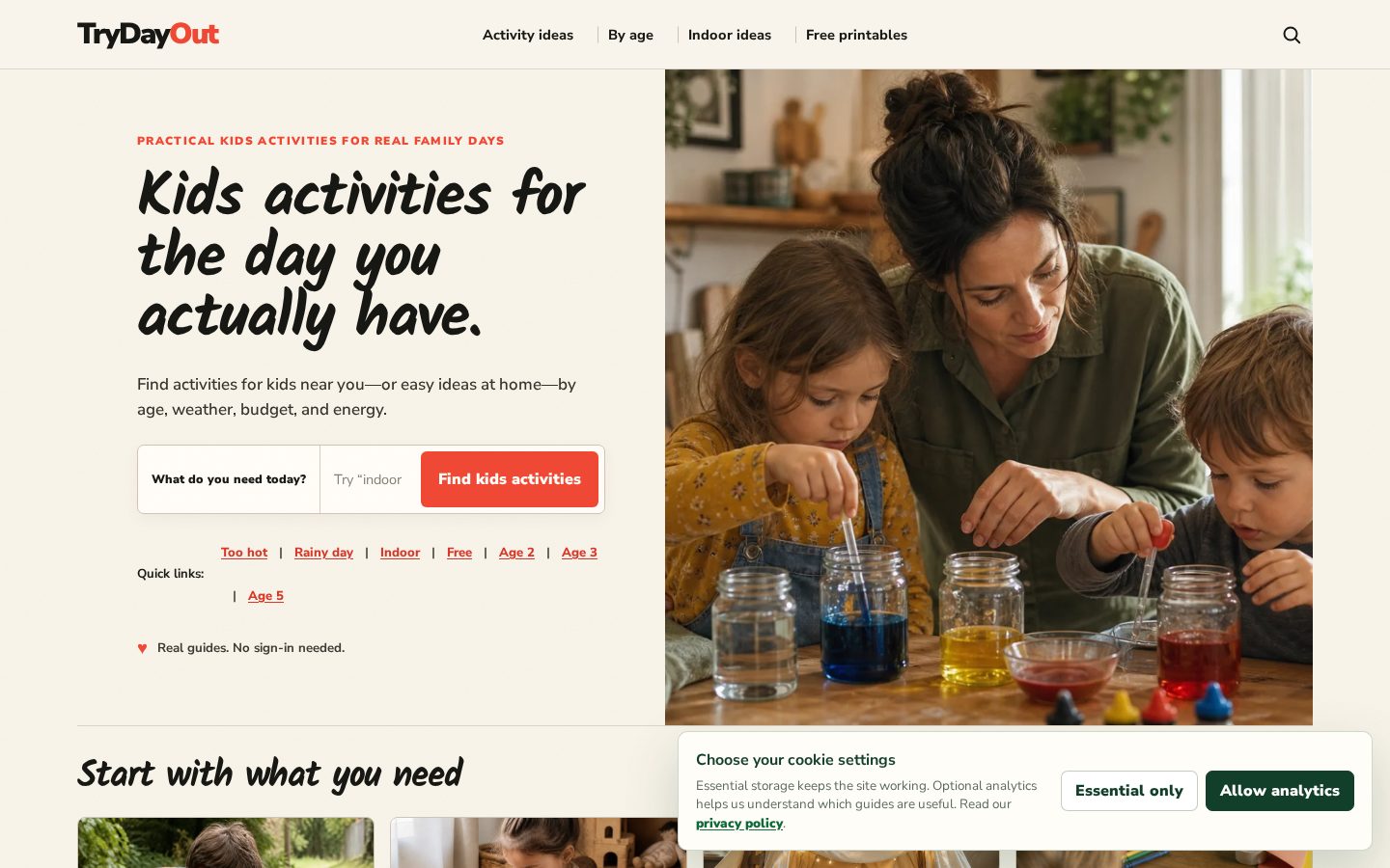 TryDayOut Homepage