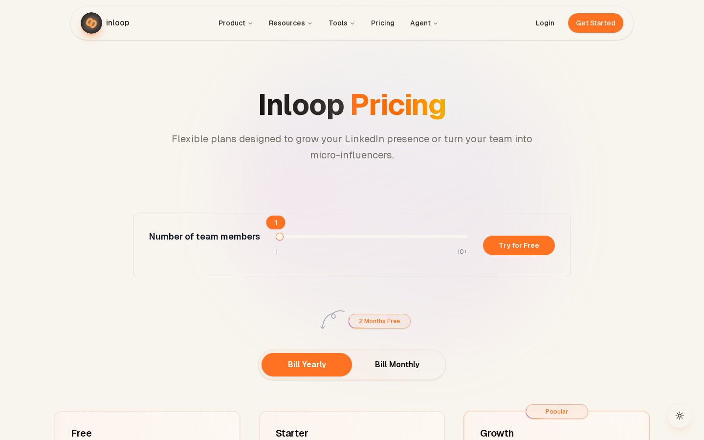 tryInloop Pricing