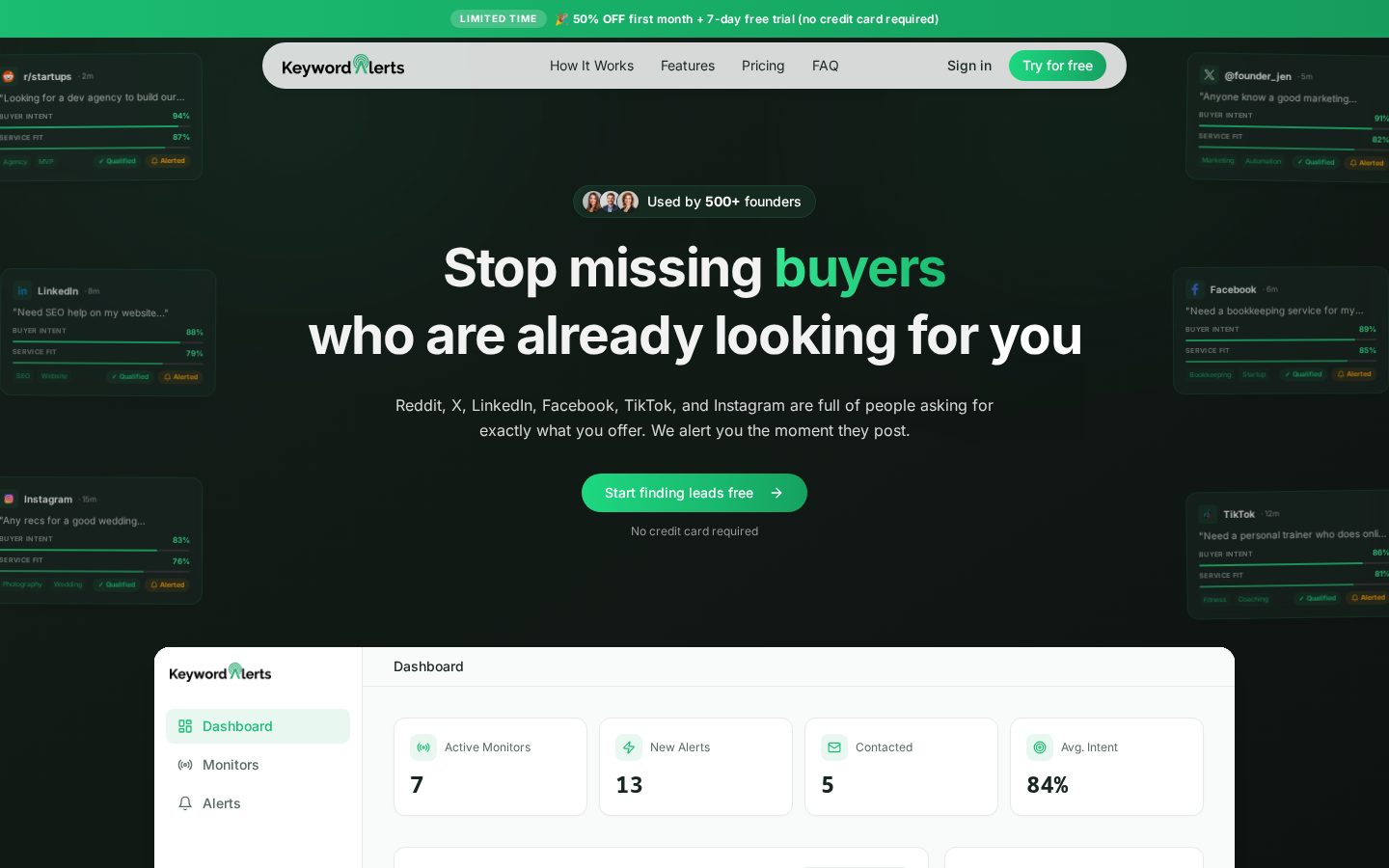 TryKeywordAlerts Homepage