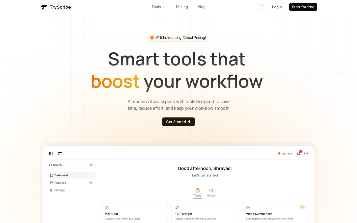 TryScribe Homepage