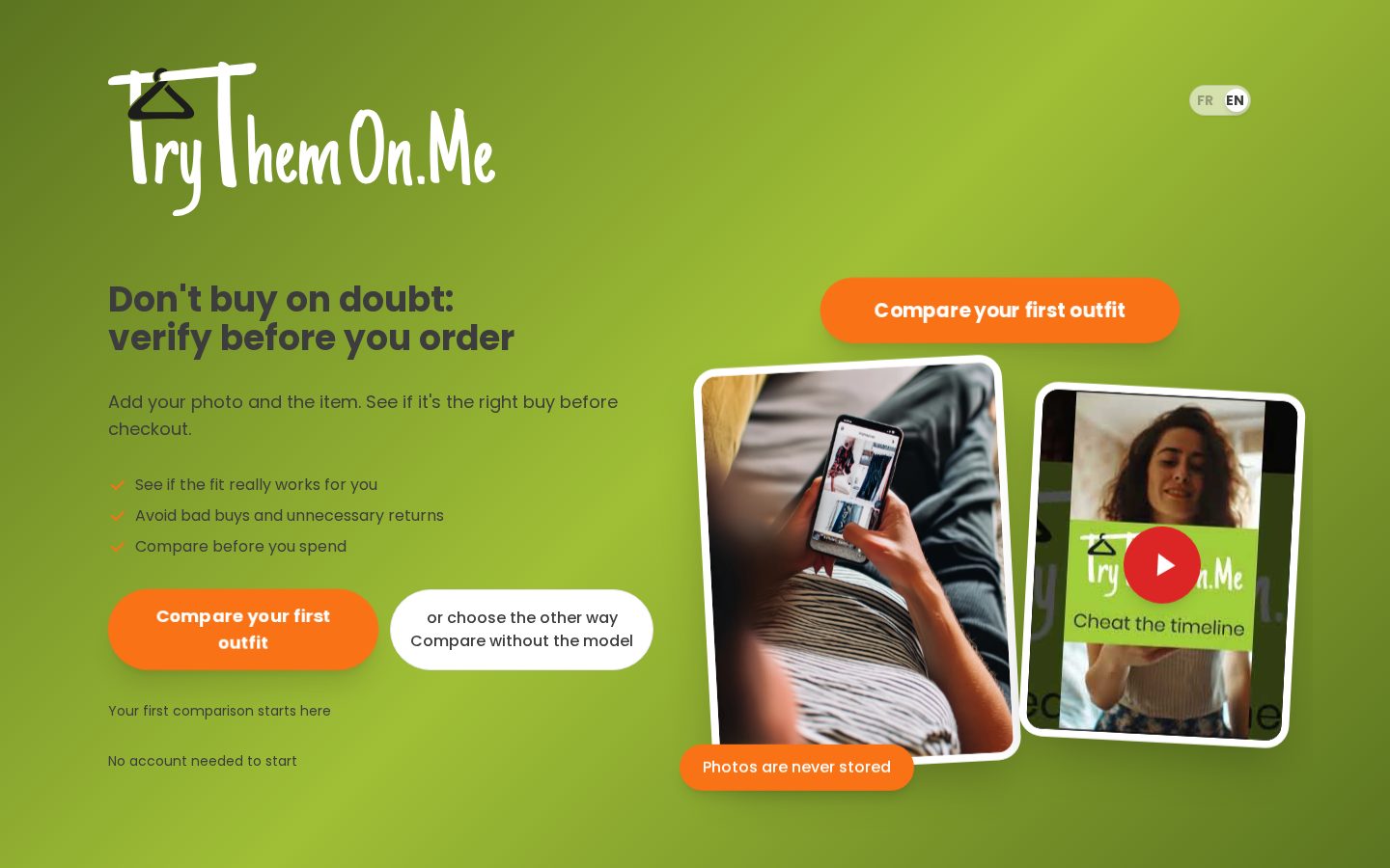 TryThemOn.Me Homepage