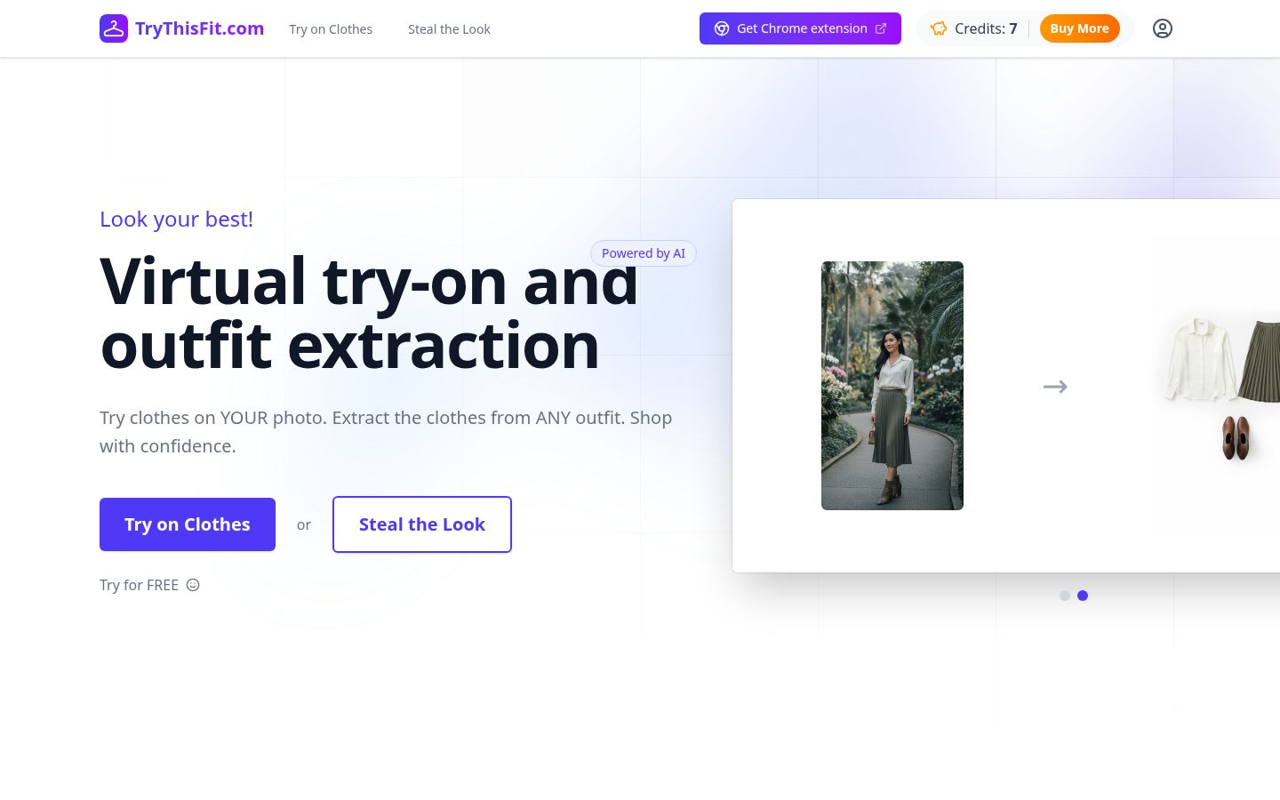 TryThisFit Homepage