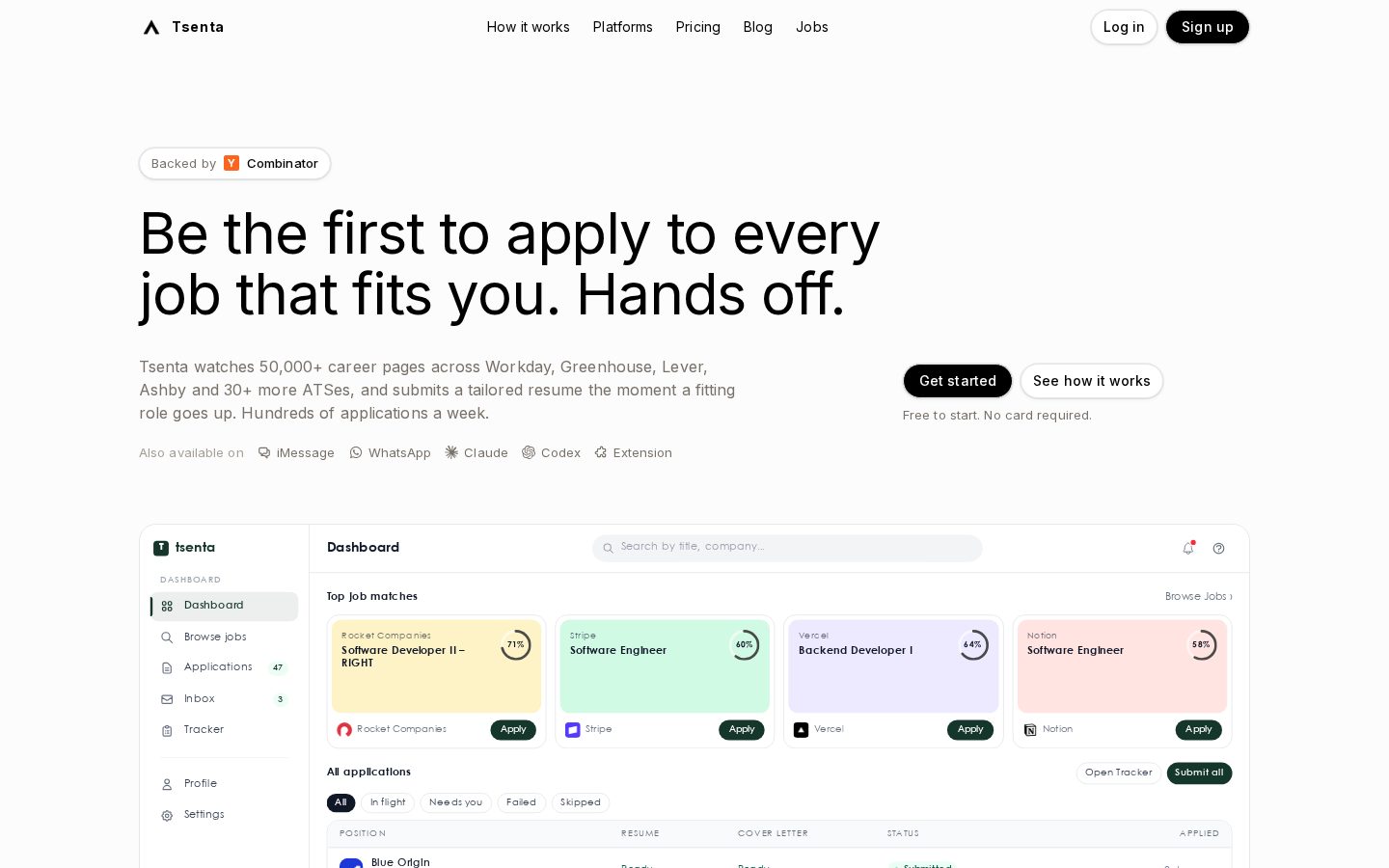 Tsenta Homepage