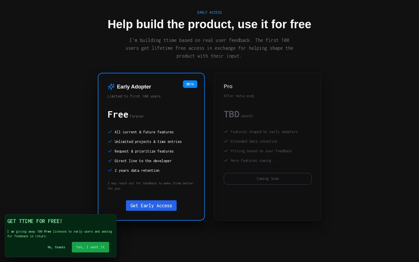 ttime Pricing