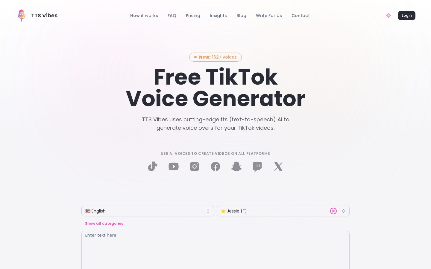 TTS Vibes Homepage