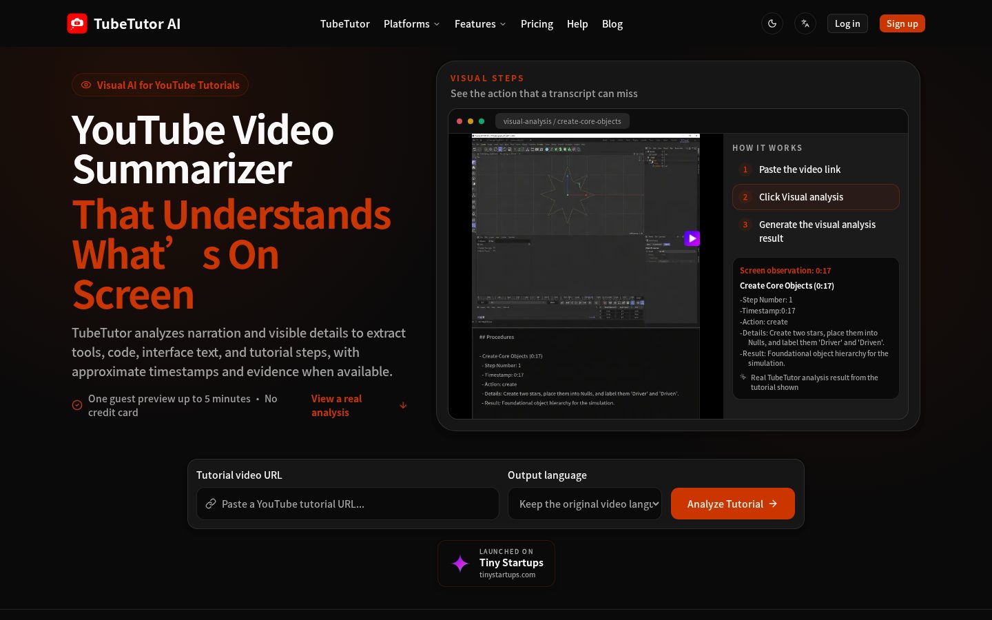 TubeTutor AI Homepage