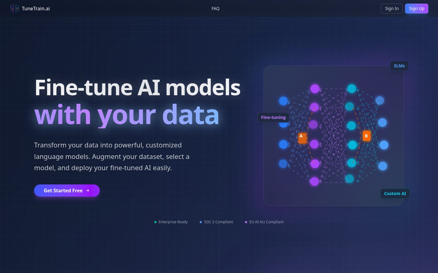TuneTrain.ai Homepage