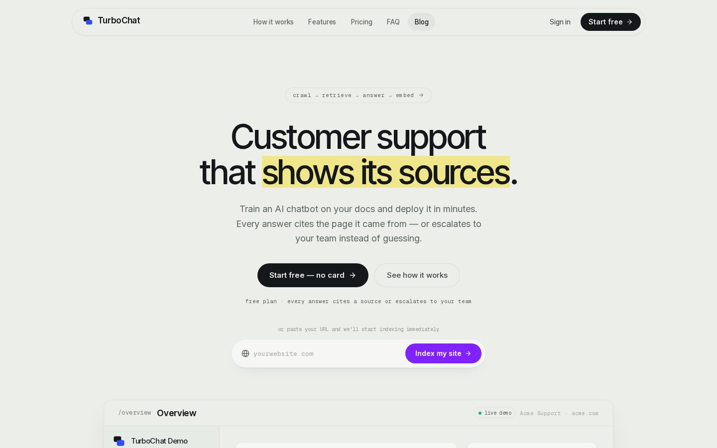 Turbochat AI Homepage
