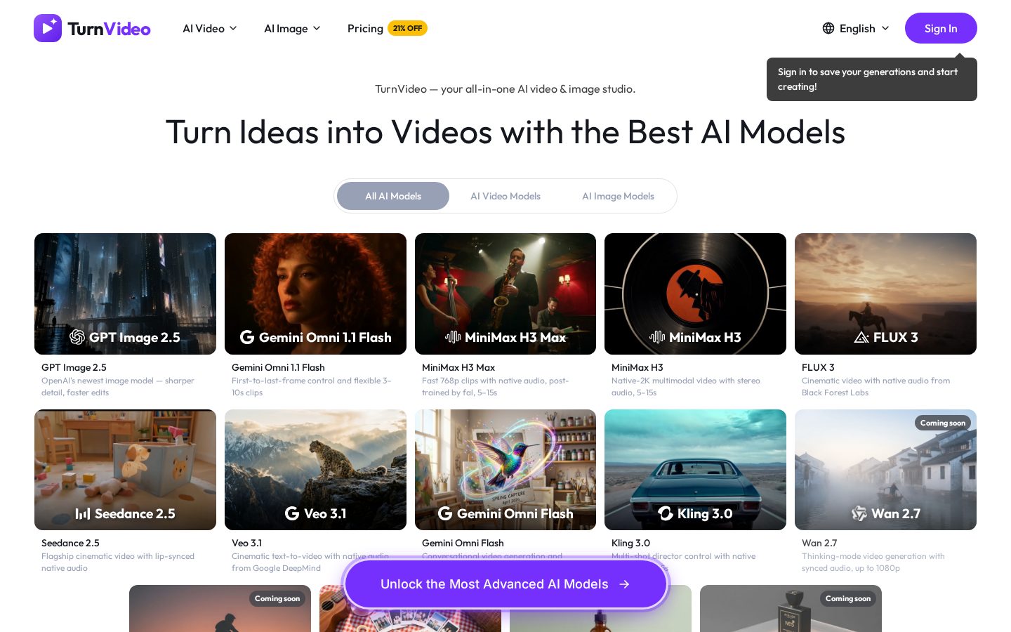 TurnVideo Homepage