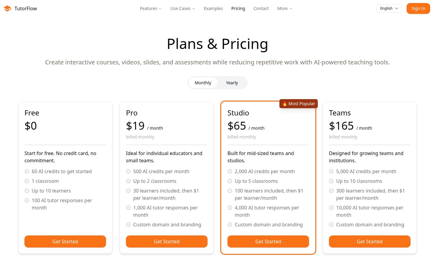 TutorFlow Pricing