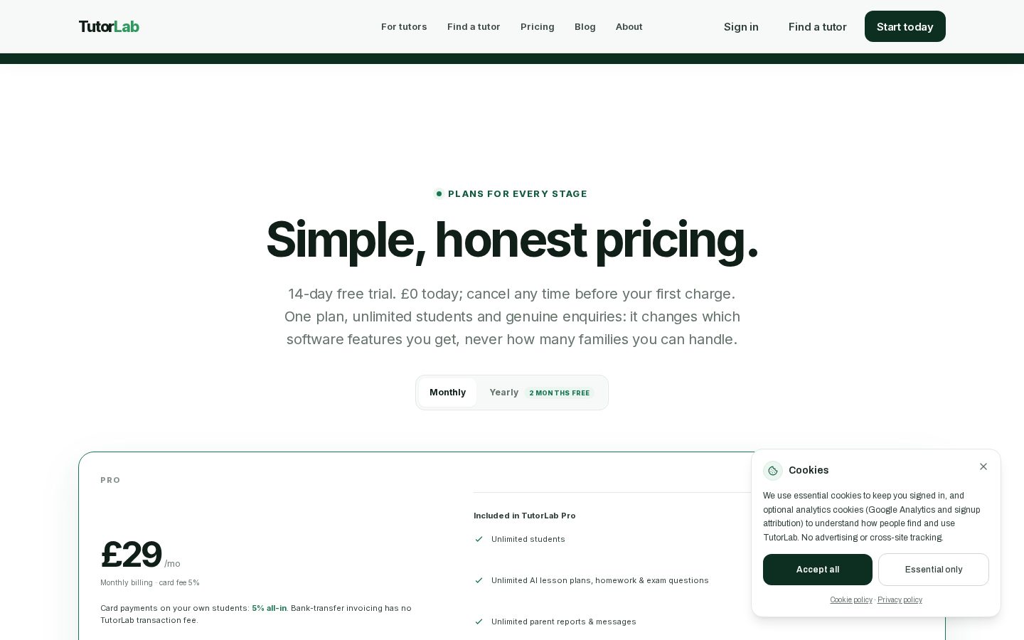 TutorLab Pricing