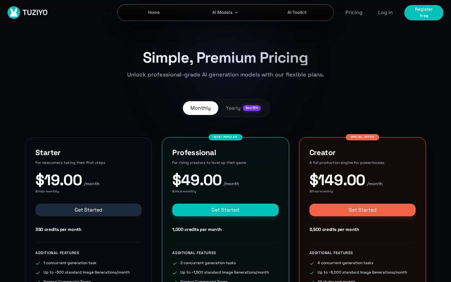 tuziyo Pricing