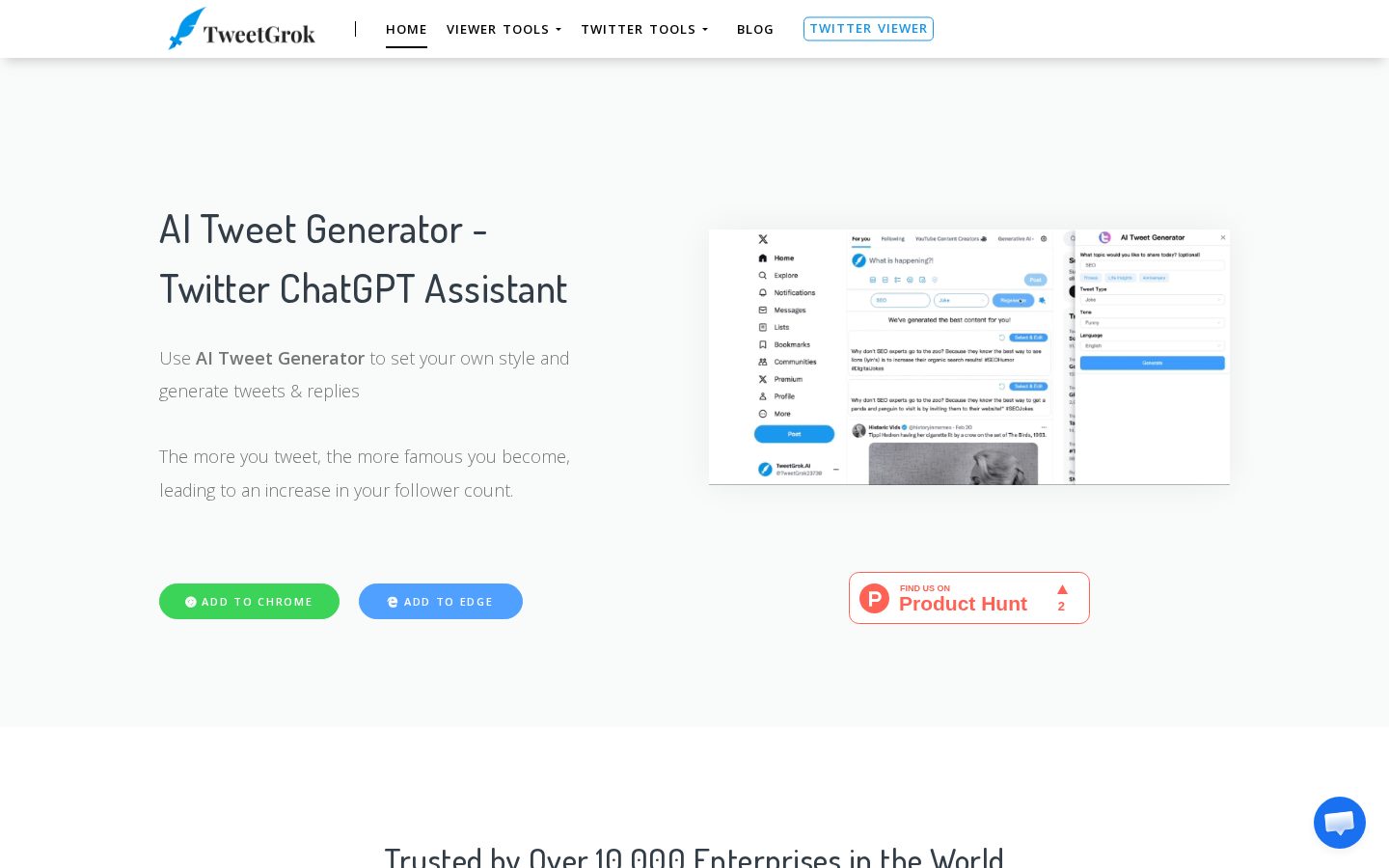 Tweet Grok Homepage