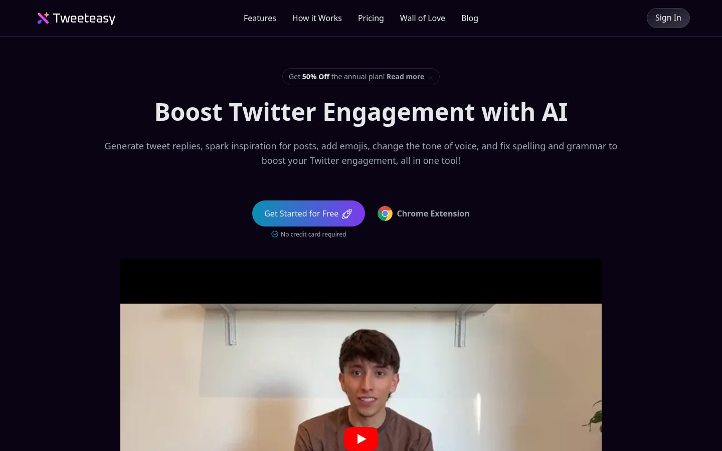 Tweeteasy Homepage