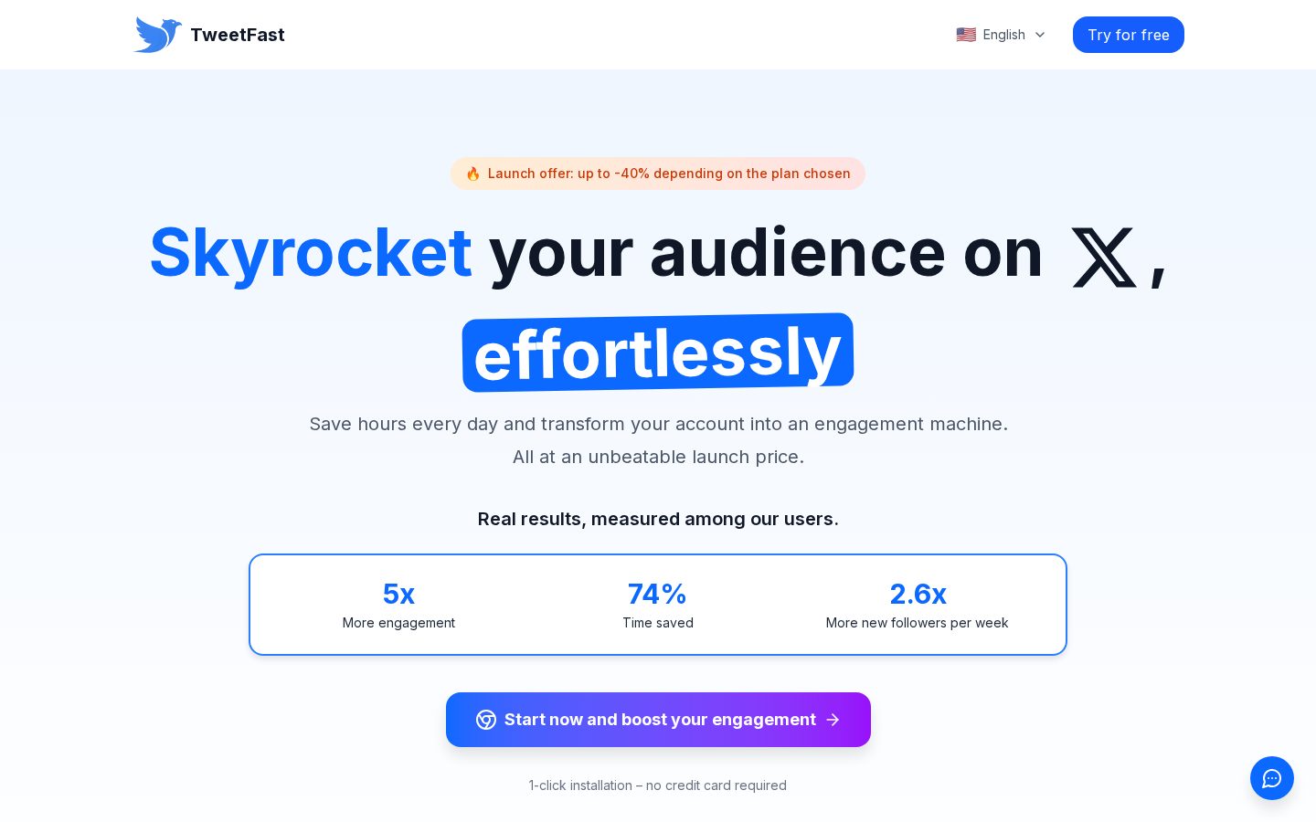 TweetFast Homepage