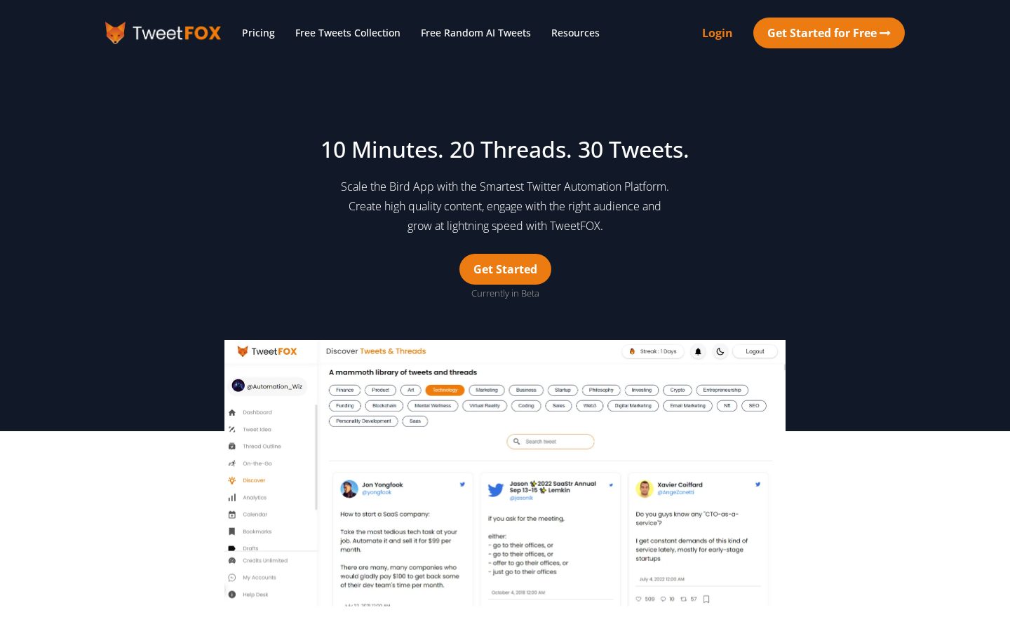 TweetFox Homepage