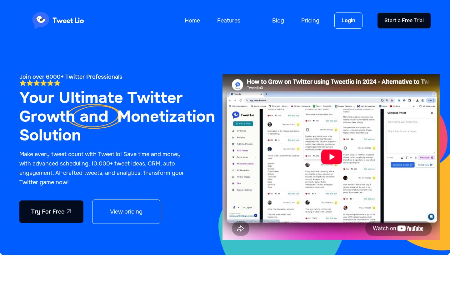 Tweetlio Homepage