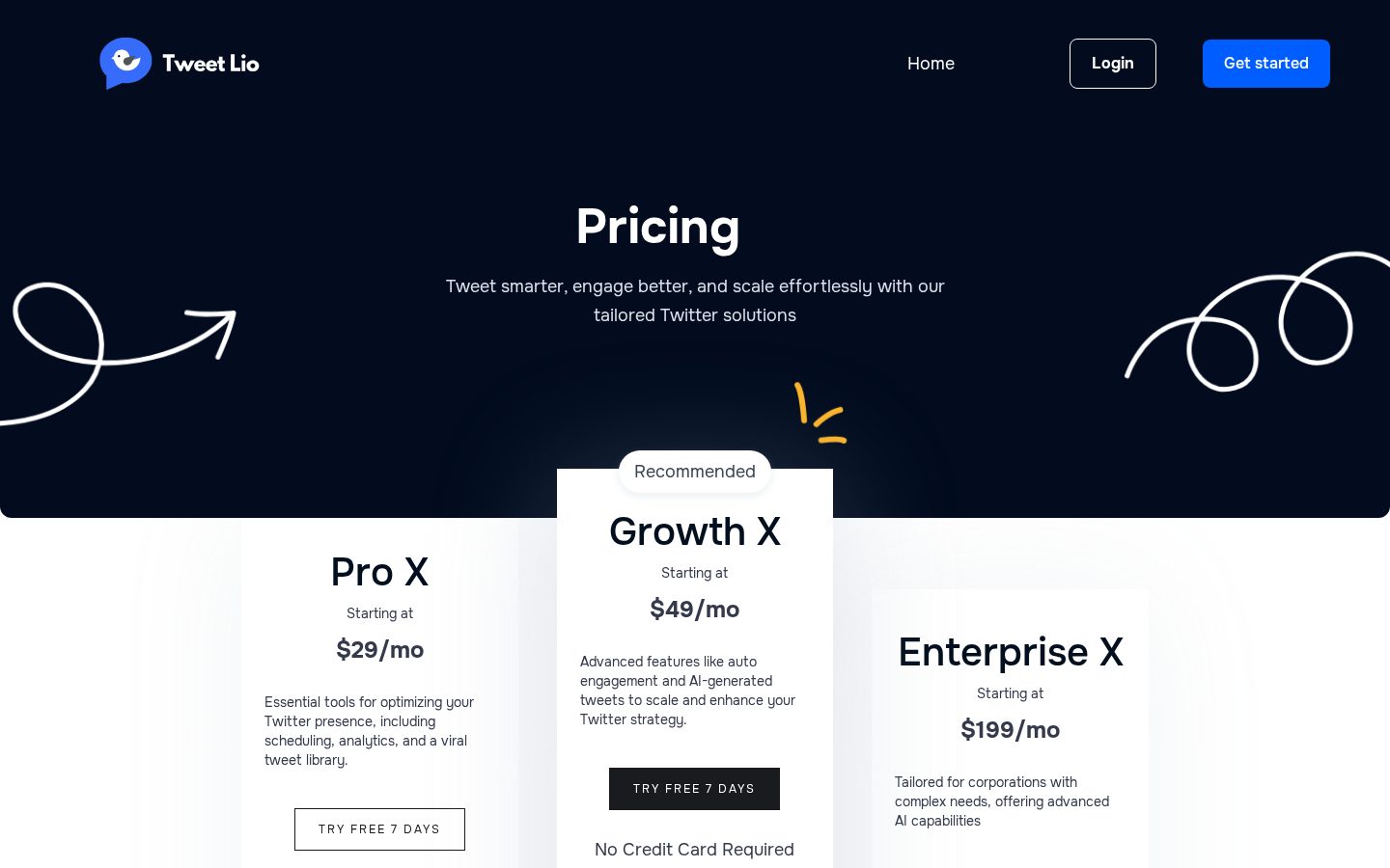 Tweetlio Pricing
