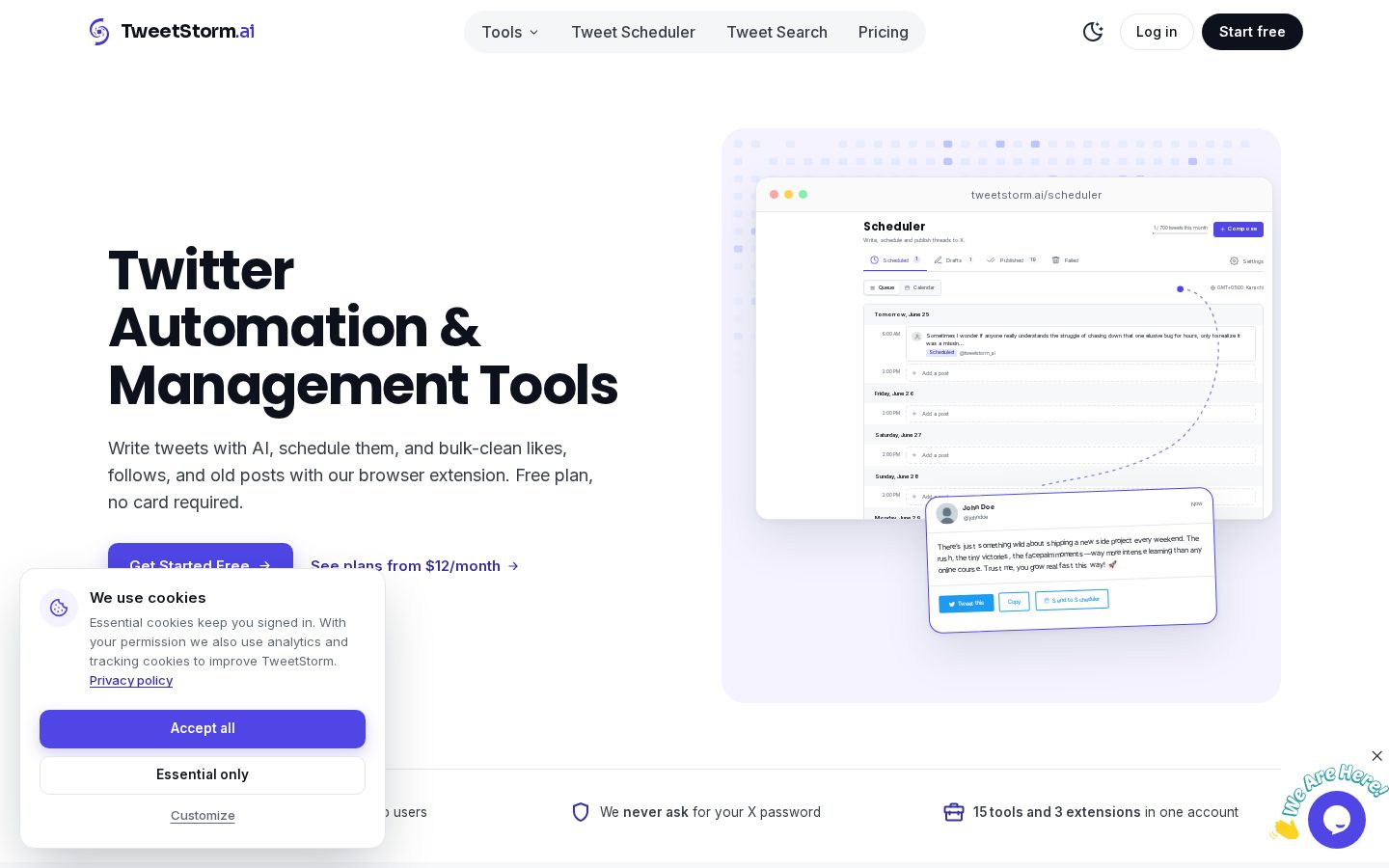 Tweetstorm AI Homepage