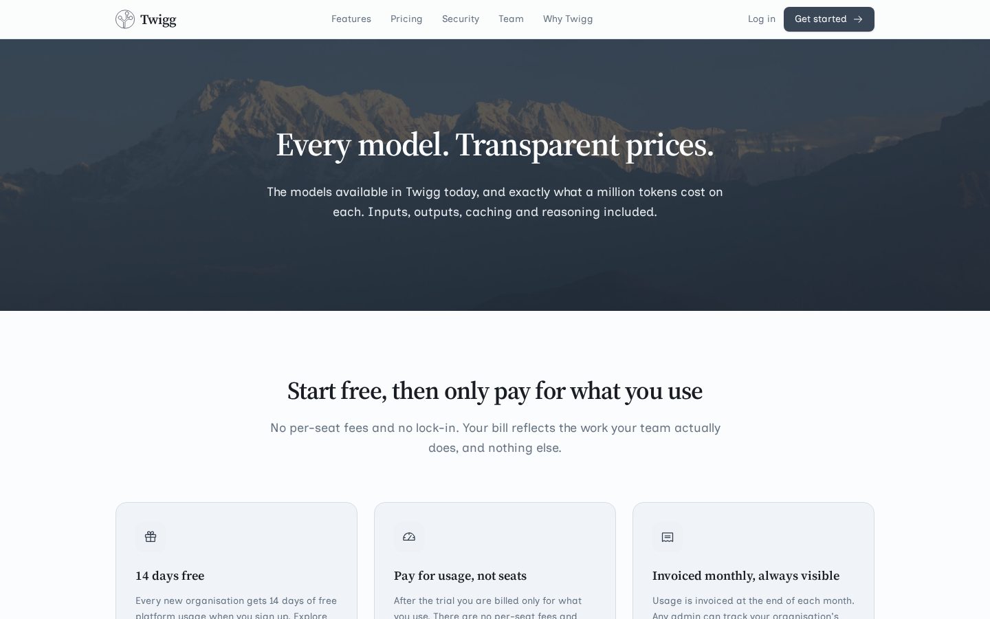 Twigg Pricing