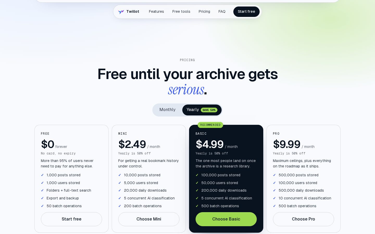 Twillot Pricing