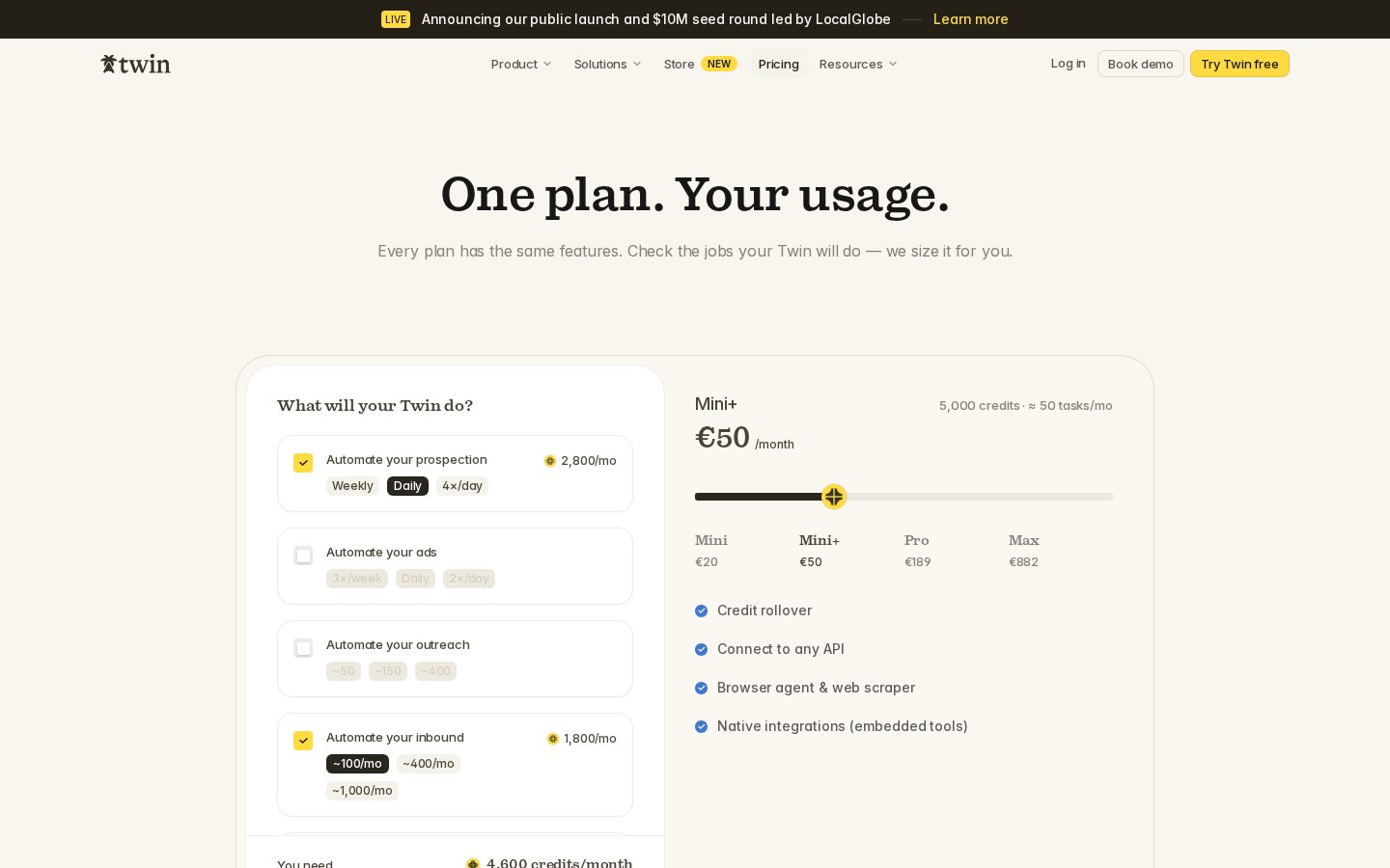 Twin Pricing