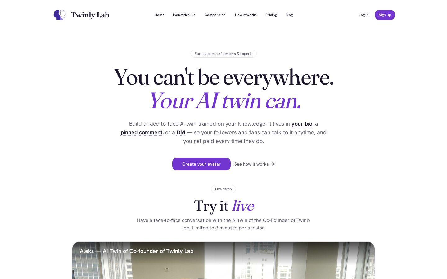 Twinly Lab Homepage