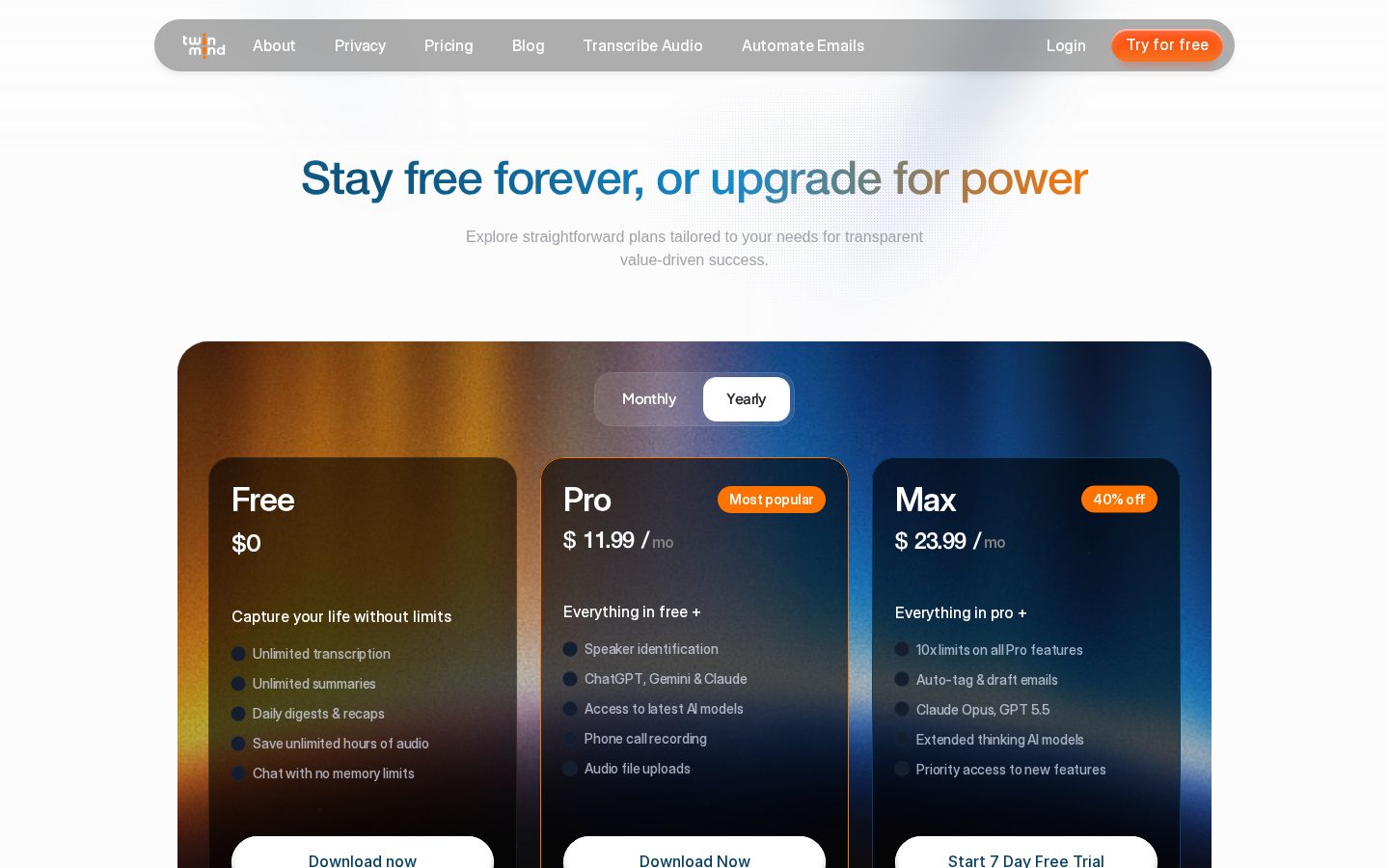 TwinMind Pricing