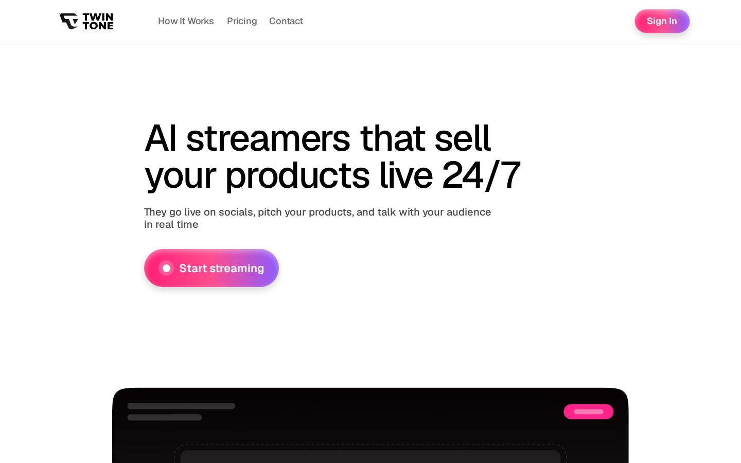 TwinTone AI Homepage