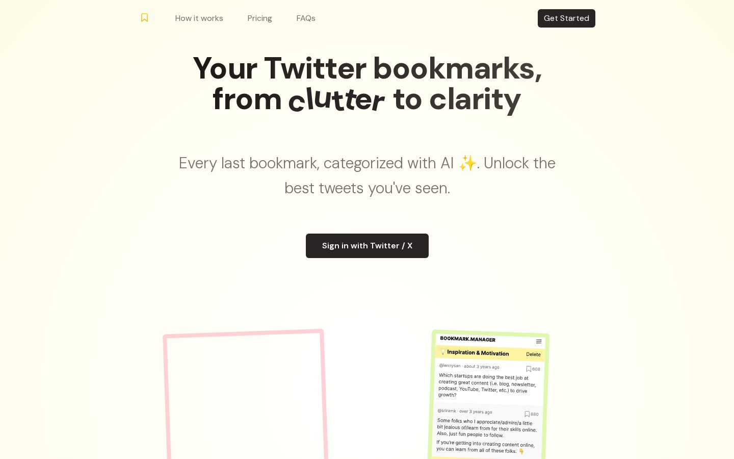 Twitter Bookmarks Homepage