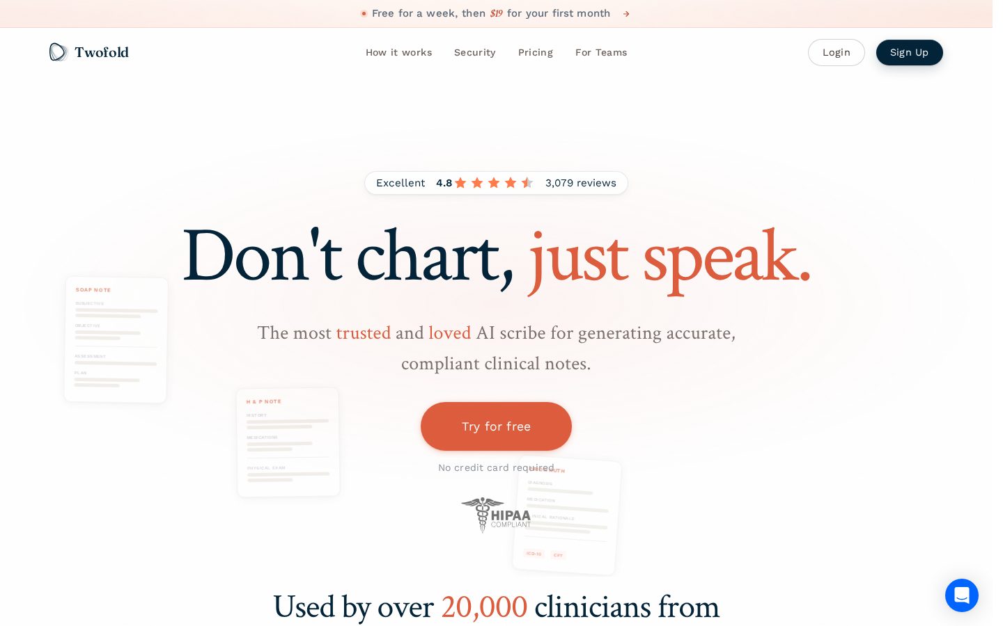 Twofold Health Homepage