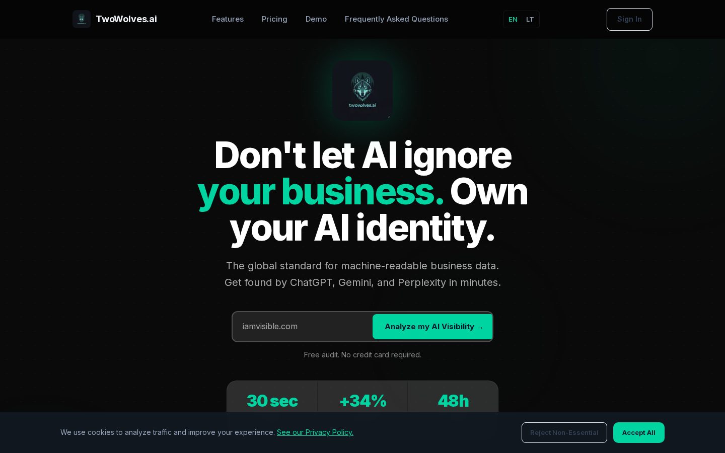 TwoWolves.ai Homepage
