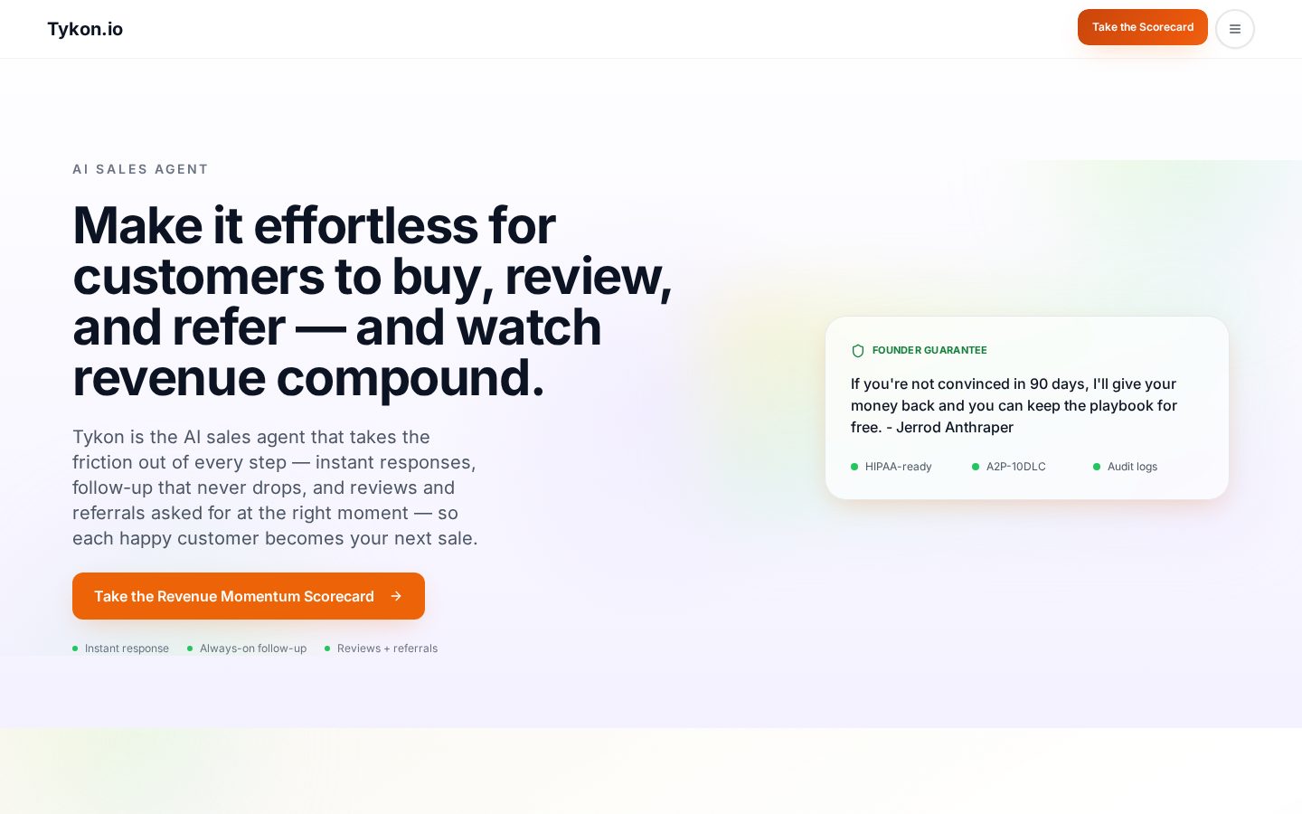 Tykon.io Homepage