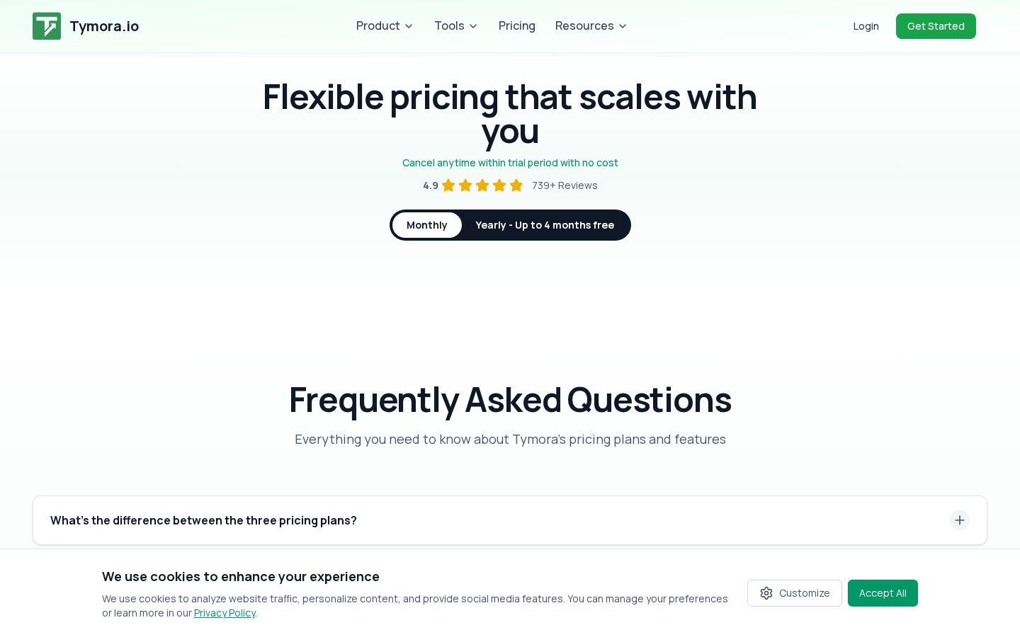 Tymora Pricing