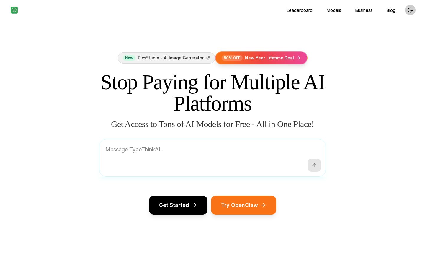 Type Think AI Homepage