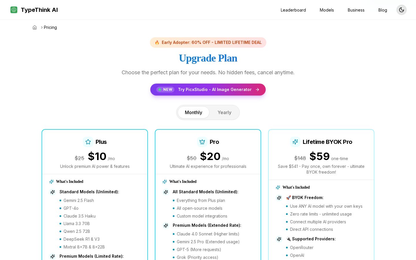 Type Think AI Pricing