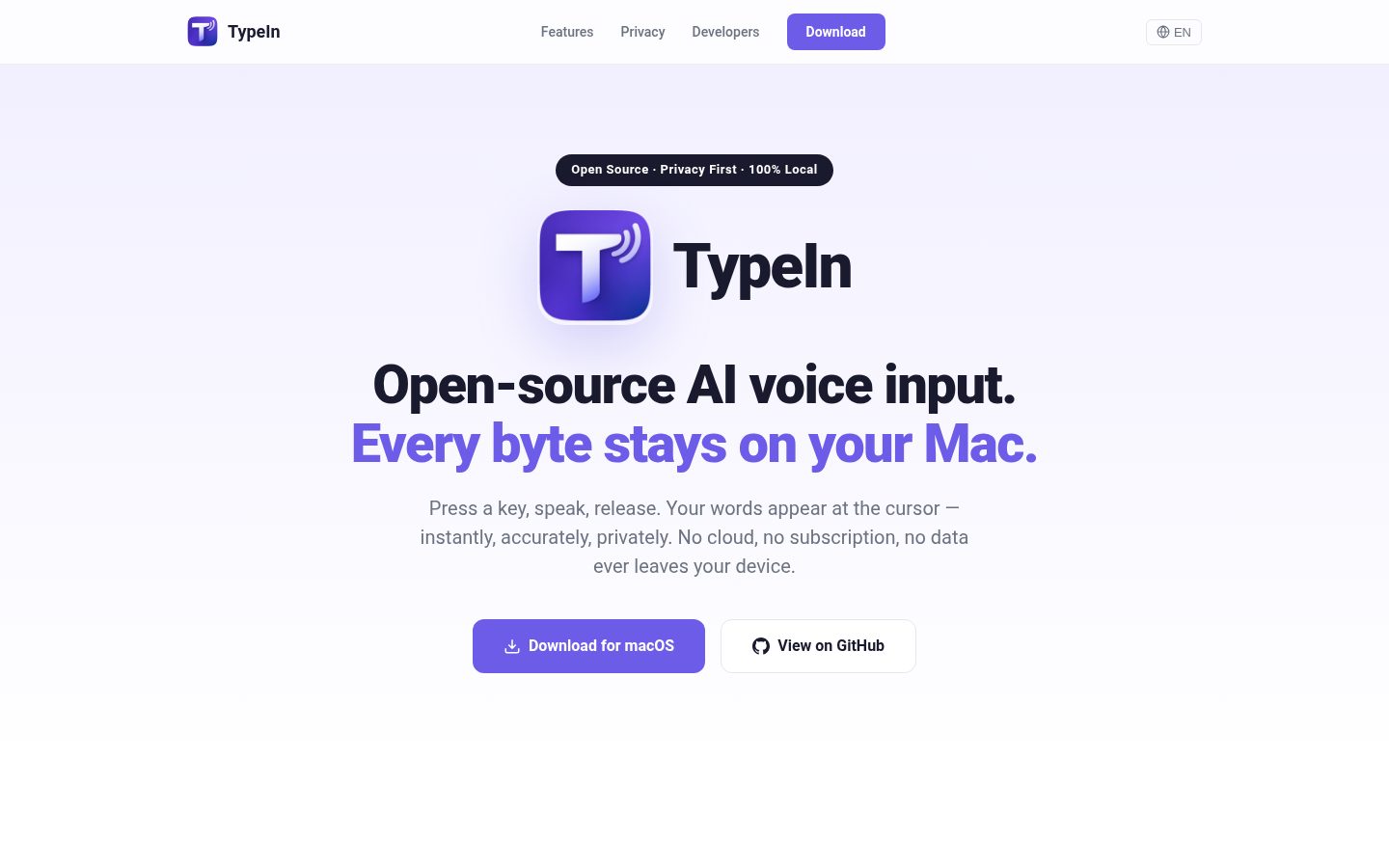 TypeIn Homepage