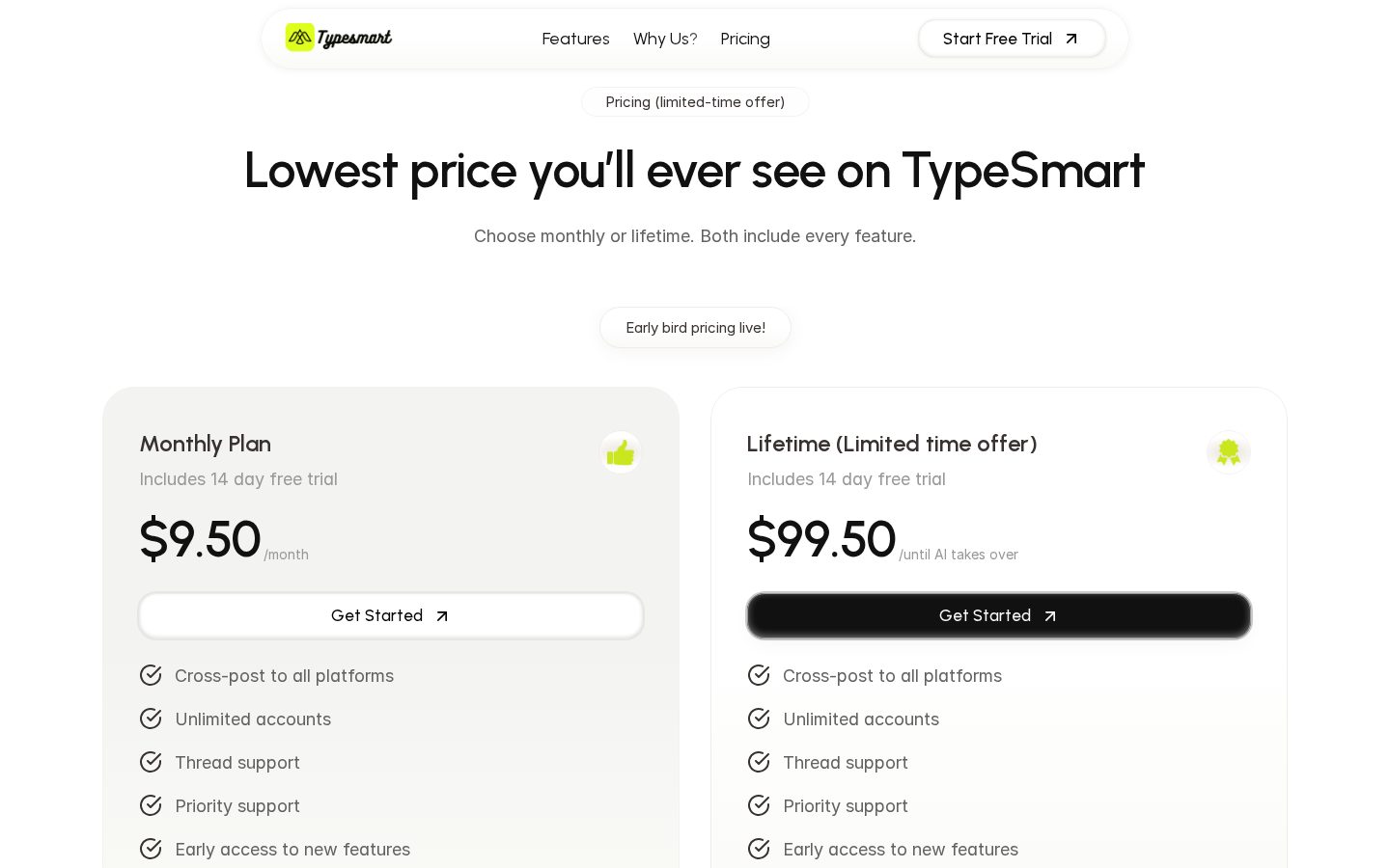 TypeSmart Pricing