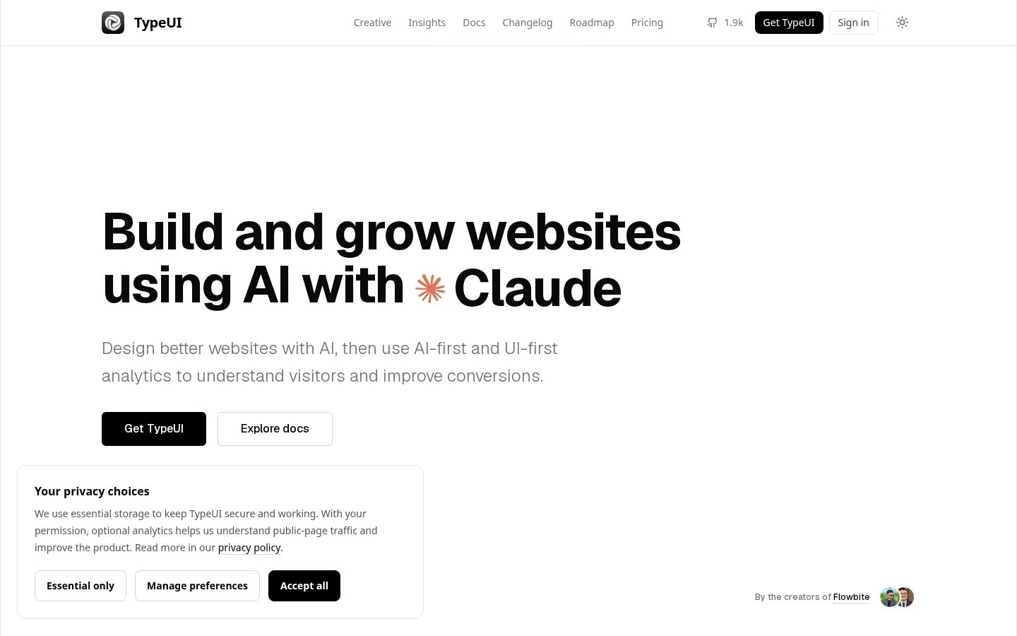 TypeUI Homepage