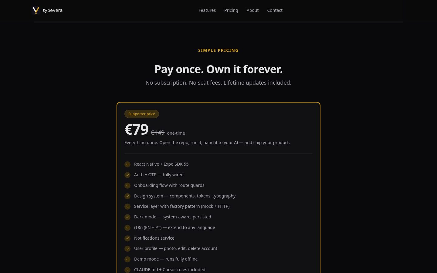 Typevera Pricing