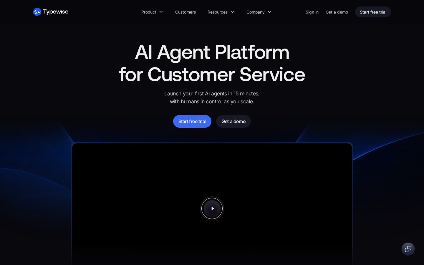 Typewise AI Customer Service Homepage