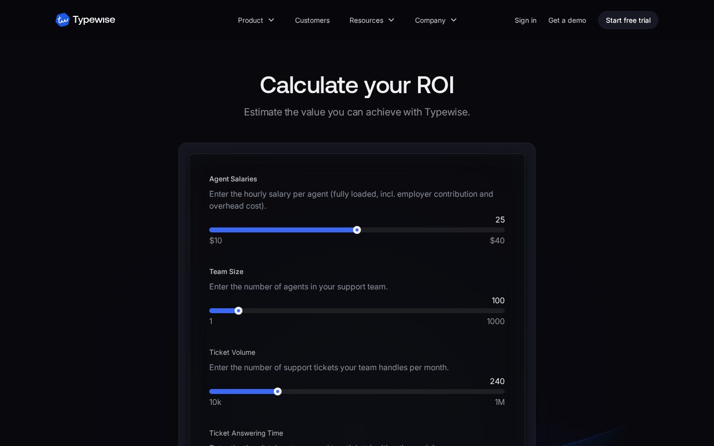 Typewise AI Customer Service Pricing
